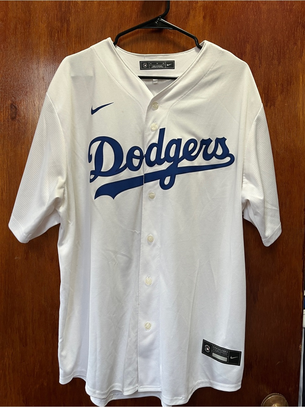 Nike White & Navy Los Angeles Dodgers Button-Up Jersey